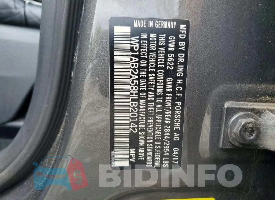 WP1AB2A58HLB20142 Photo# 13
