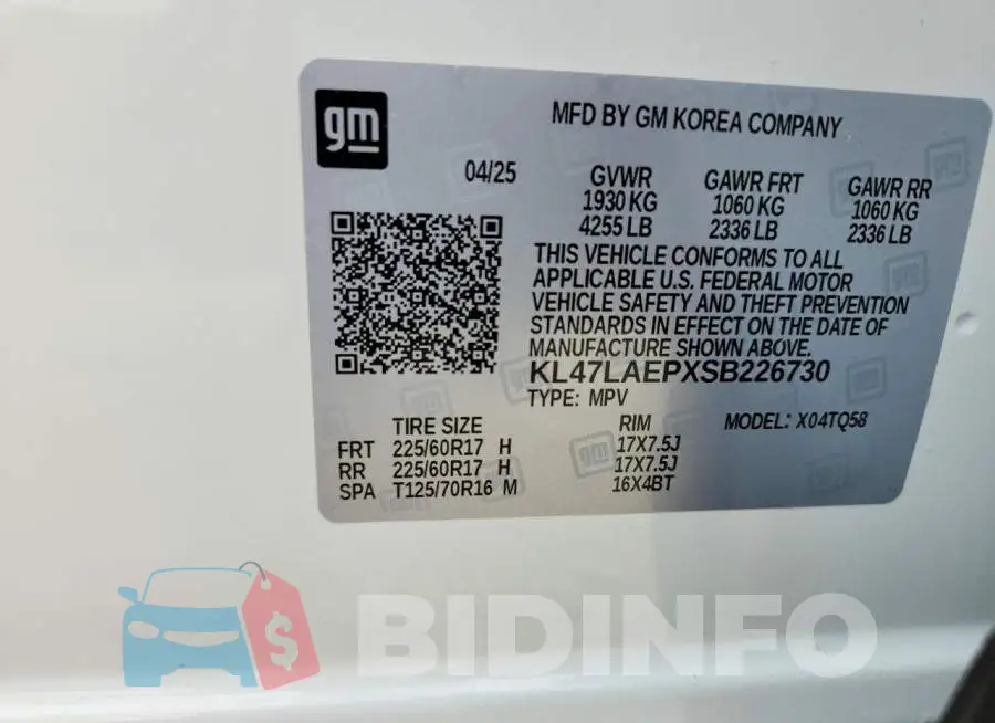 KL47LAEPXSB226730 Photo# 14