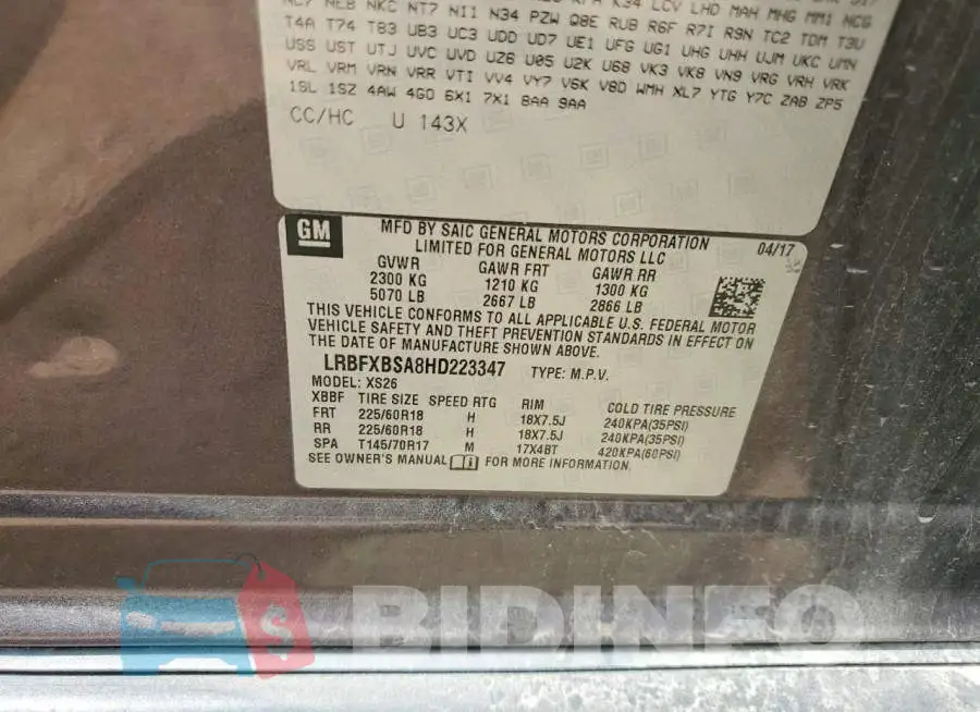 LRBFXBSA8HD223347 Photo# 13