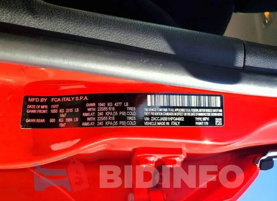 ZACCJABB1HPG44952 Photo# 14