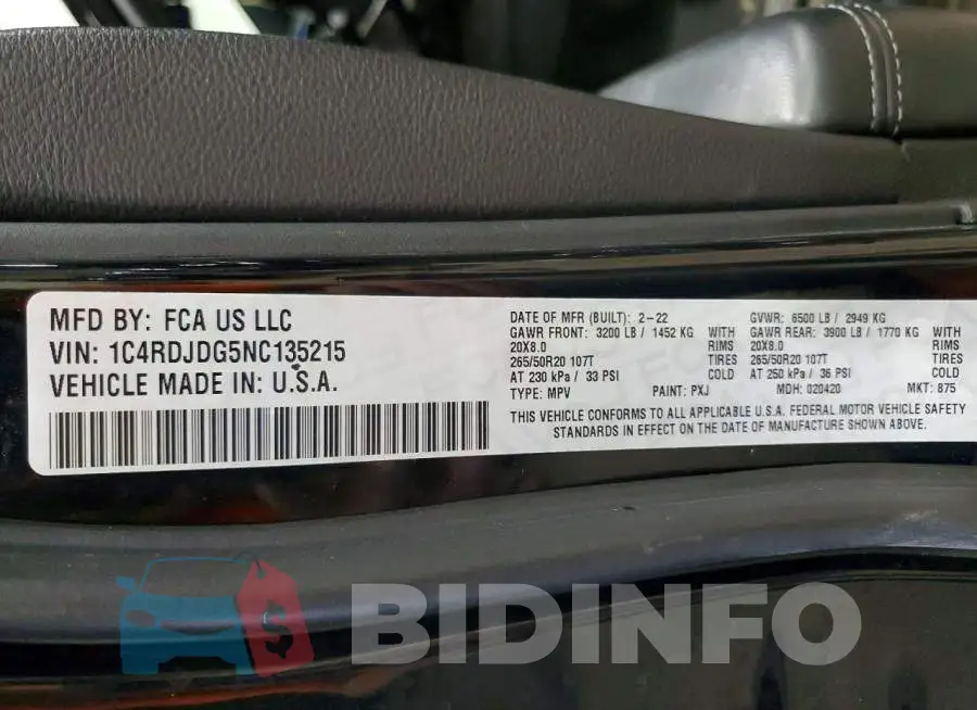 1C4RDJDG5NC135215 Photo# 14