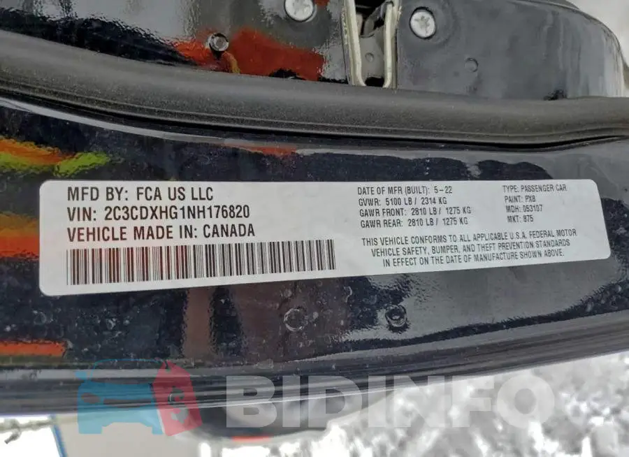 2C3CDXHG1NH176820 Photo# 12
