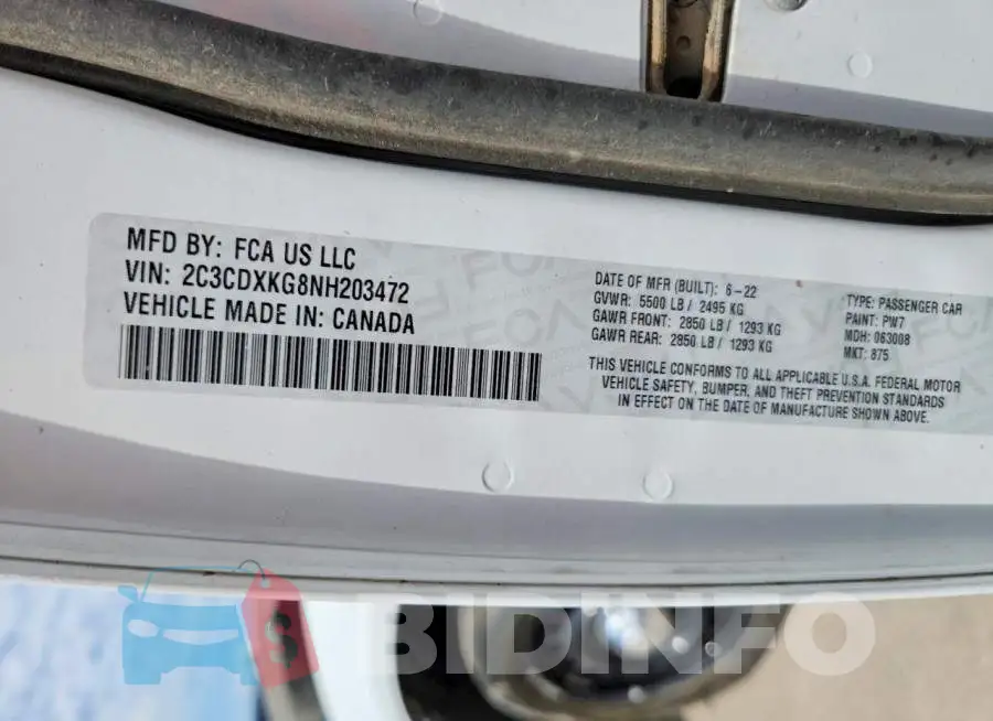 2C3CDXKG8NH203472 Photo# 12