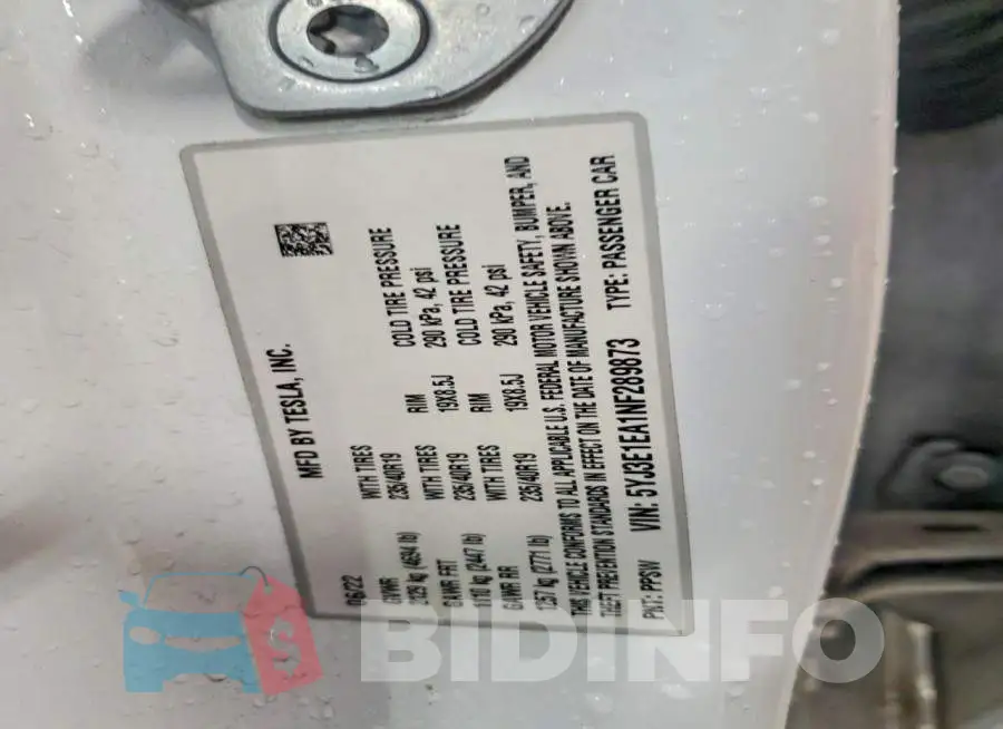 5YJ3E1EA1NF289873 Photo# 12