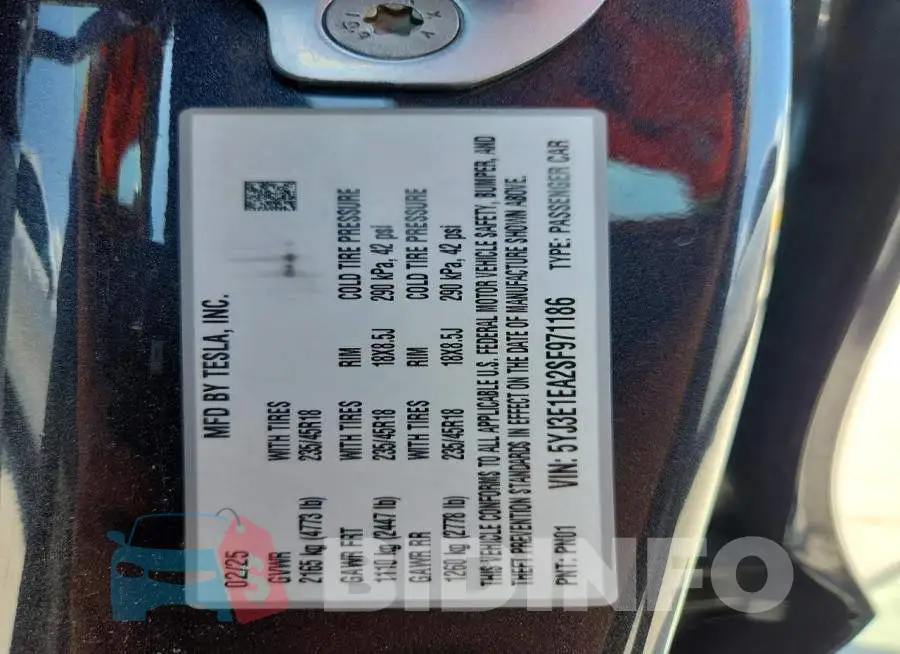 5YJ3E1EA2SF971186 Photo# 13