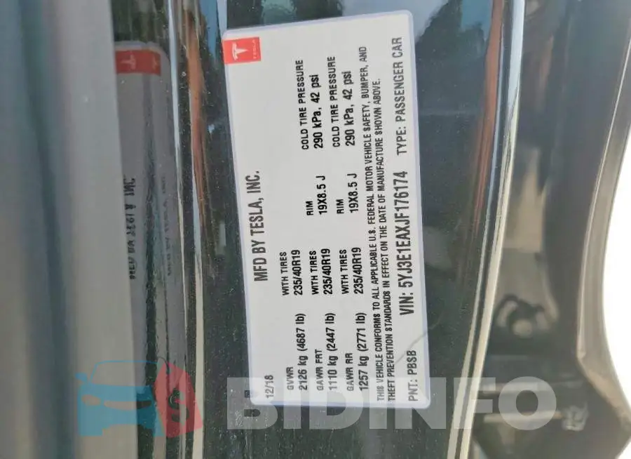 5YJ3E1EAXJF176174 Photo# 13