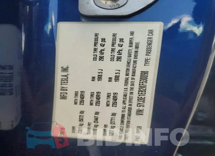 5YJ3E1EB2KF530098 Photo# 13