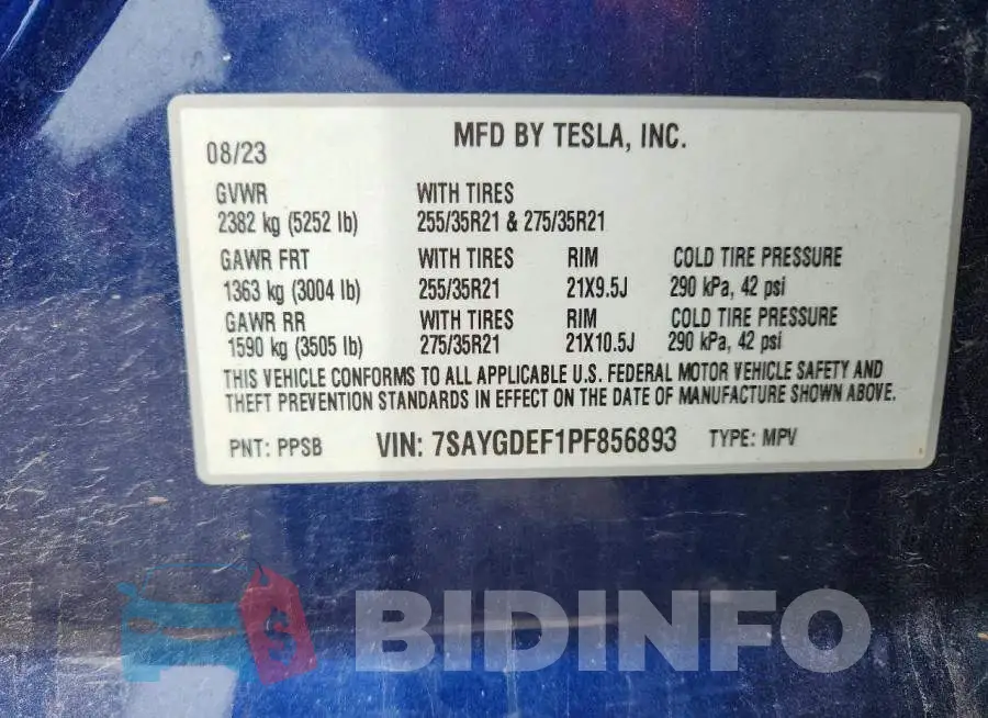 7SAYGDEF1PF856893 Photo# 13