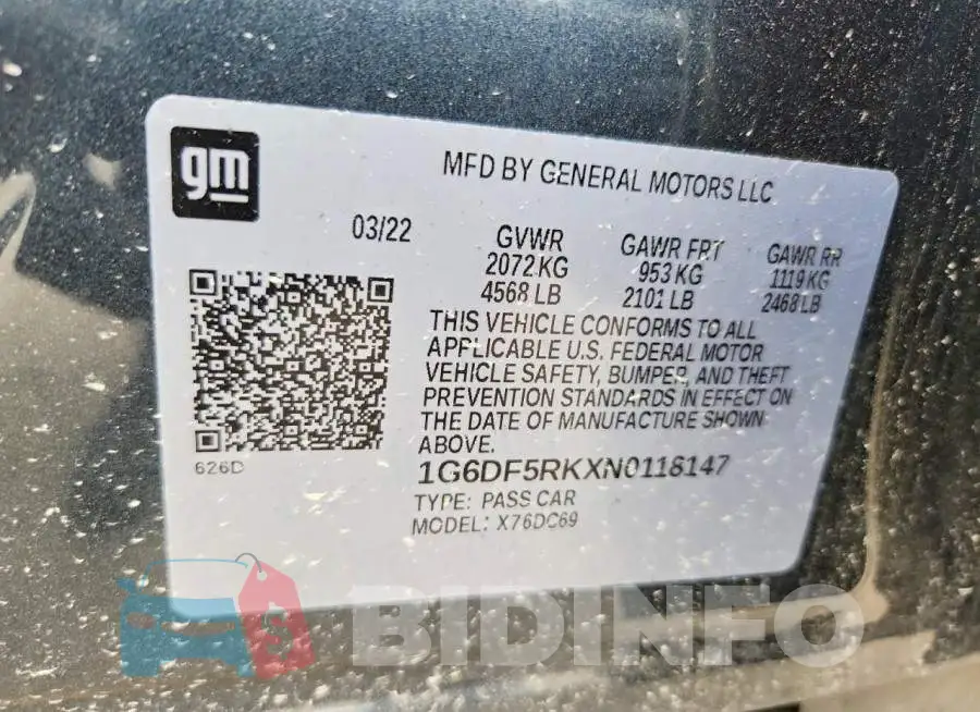 1G6DF5RKXN0118147 Photo# 12