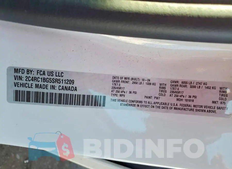2C4RC1BG5SR511209 Photo# 13