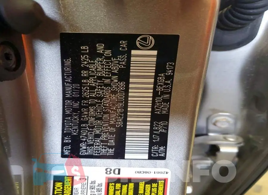 58AE21B19LU007896 Photo# 12