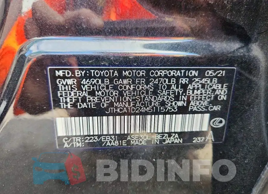 JTHCA1D24M5115753 Photo# 12