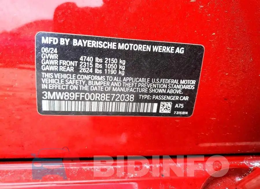 3MW89FF00R8E72038 Photo# 12
