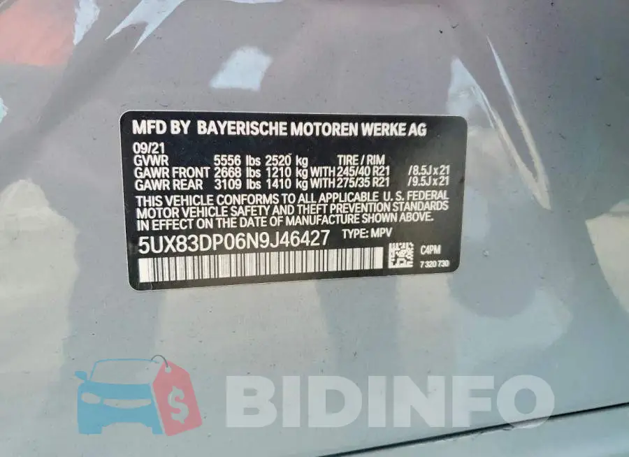 5UX83DP06N9J46427 Photo# 14