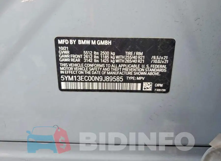 5YM13EC00N9J89585 Photo# 13