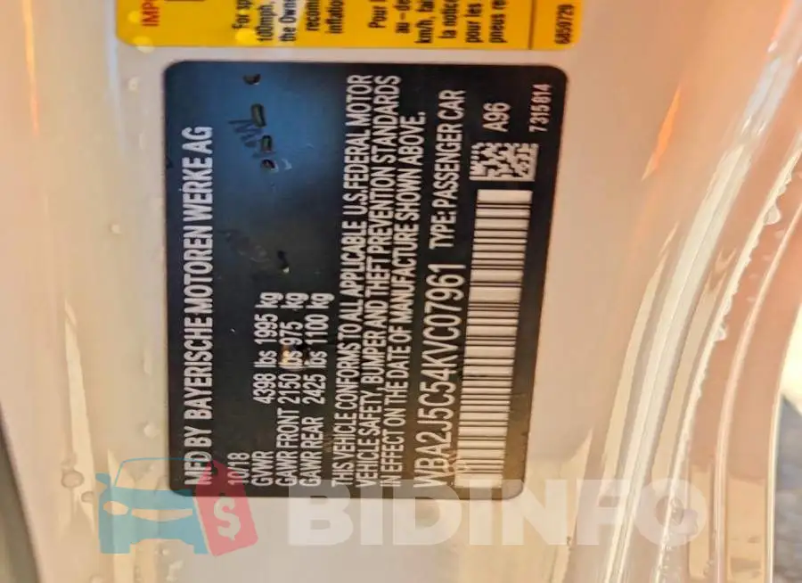 WBA2J5C54KVC07961 Photo# 13