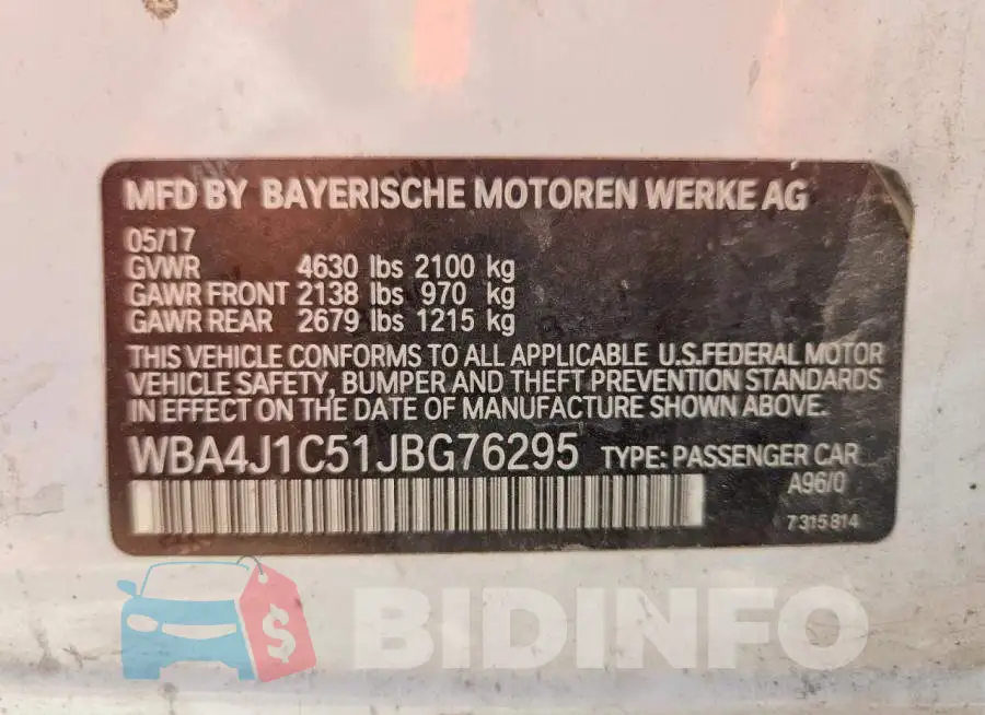 WBA4J1C51JBG76295 Photo# 12