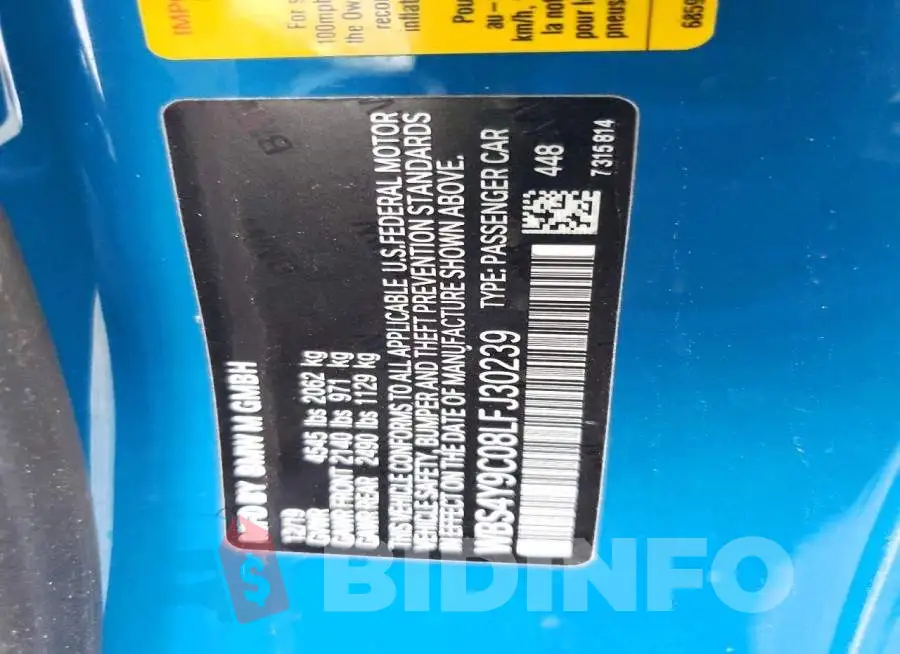 WBS4Y9C08LFJ30239 Photo# 12