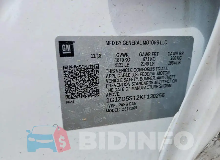 1G1ZD5ST2KF130256 Photo# 12