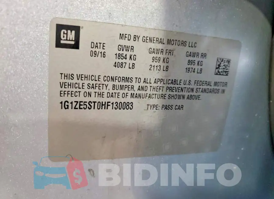 1G1ZE5ST0HF130083 Photo# 12