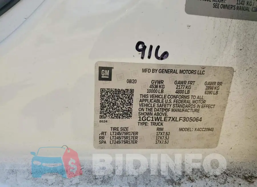1GC1WLE7XLF305064 Photo# 12