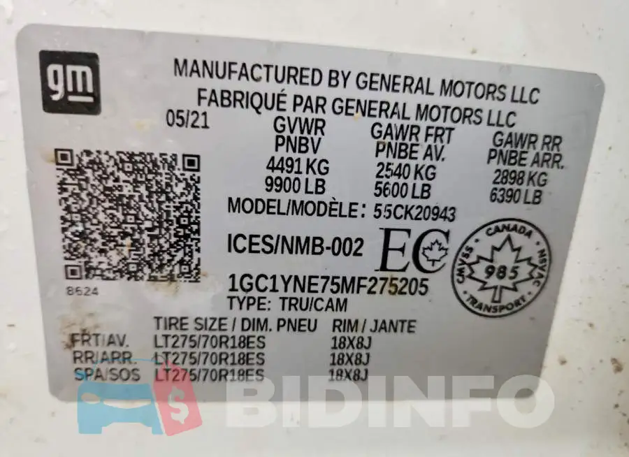 1GC1YNE75MF275205 Photo# 12