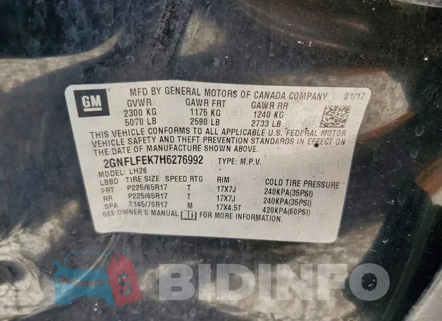 2GNFLFEK7H6276992 Photo# 14