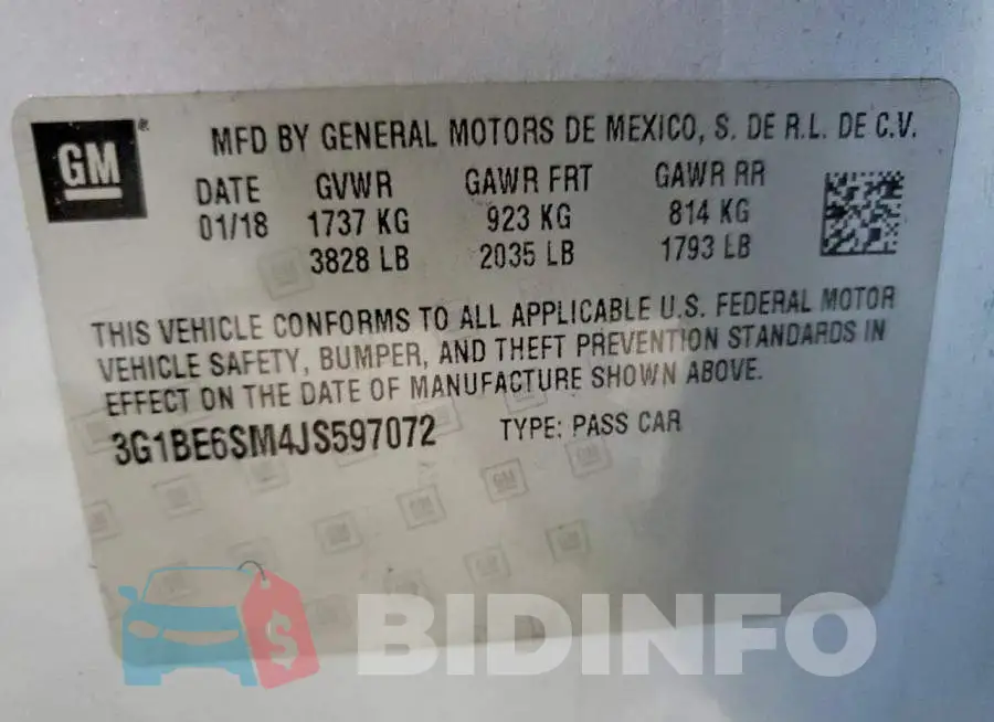 3G1BE6SM4JS597072 Photo# 13