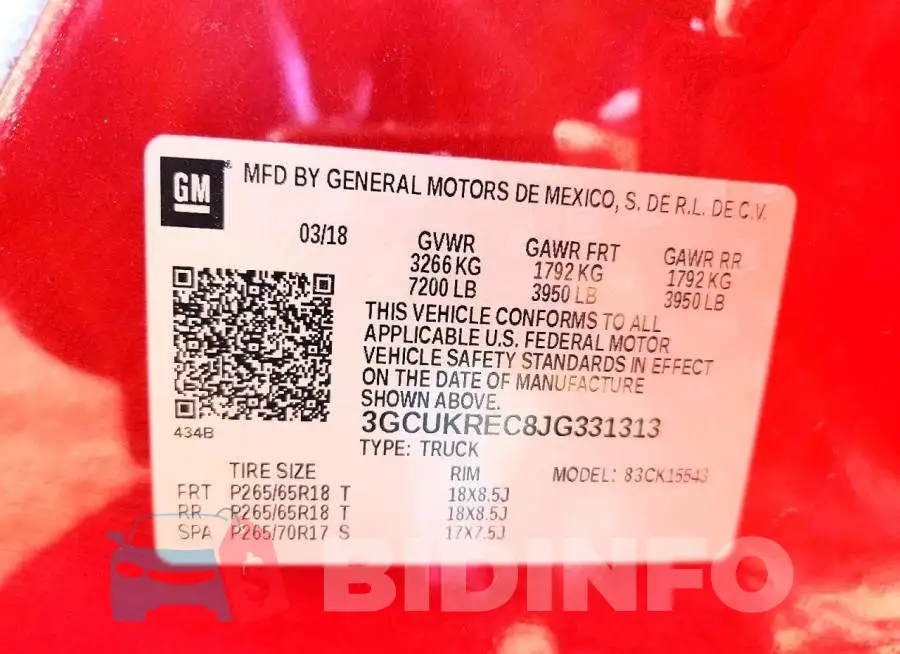 3GCUKREC8JG331313 Photo# 13
