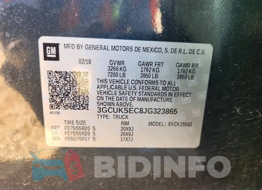 3GCUKSEC8JG323865 Photo# 12
