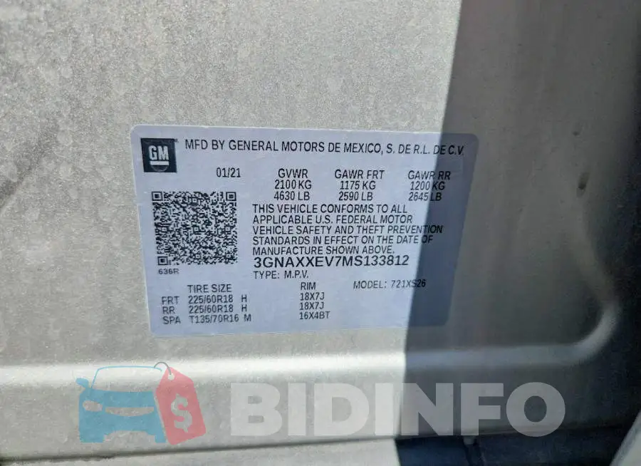 3GNAXXEV7MS133812 Photo# 14