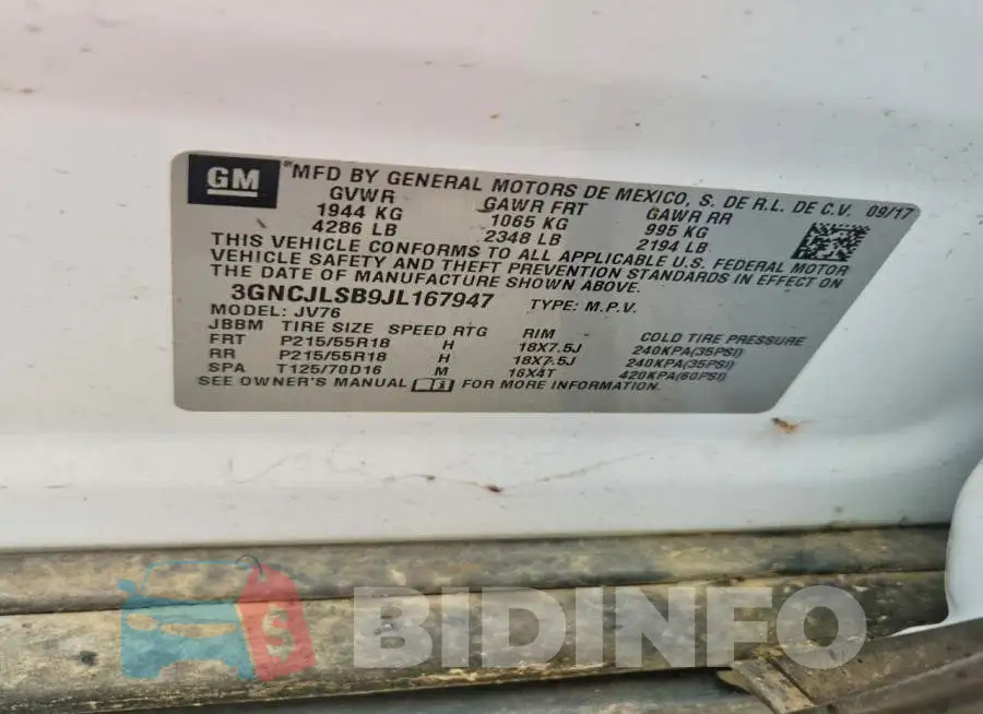 3GNCJLSB9JL167947 Photo# 13