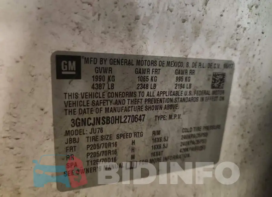 3GNCJNSB0HL270647 Photo# 13