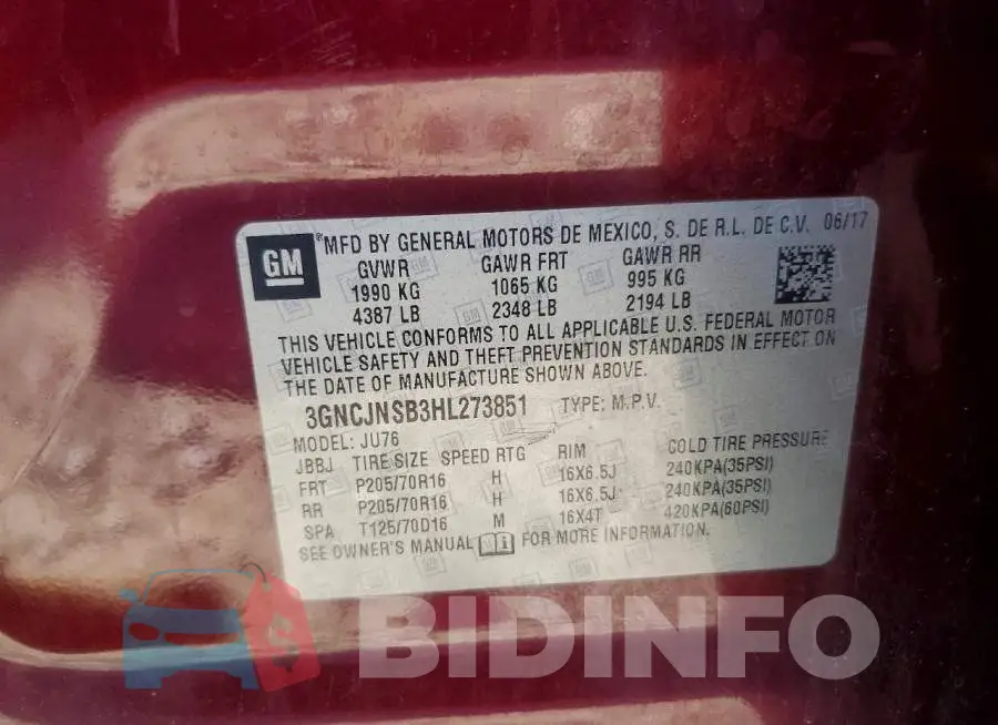 3GNCJNSB3HL273851 Photo# 14