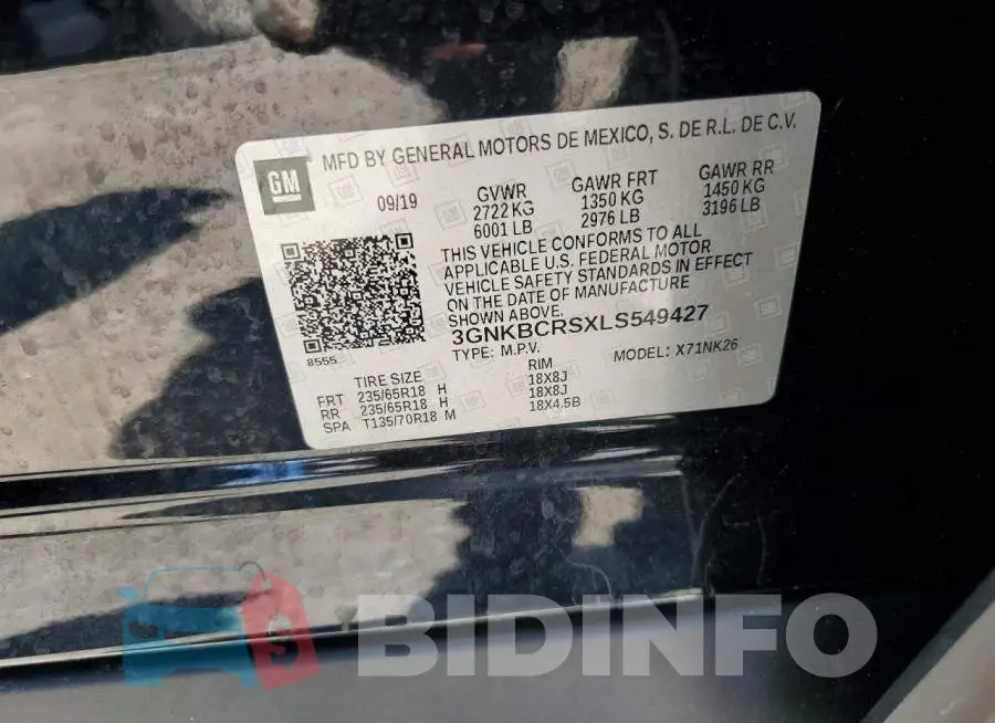 3GNKBCRSXLS549427 Photo# 14