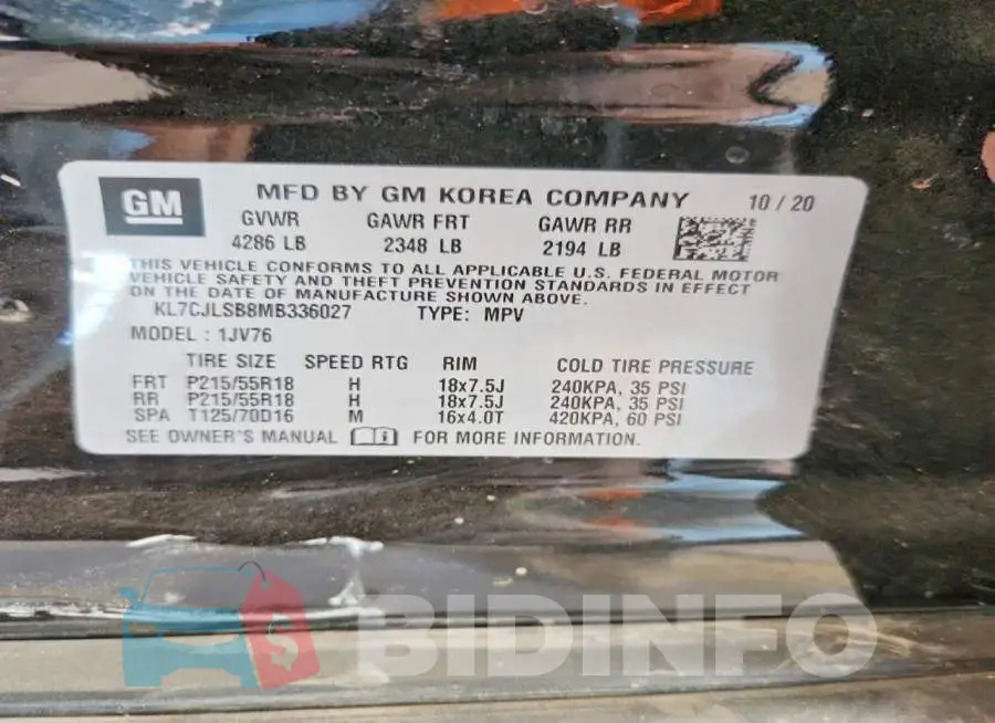 KL7CJLSB8MB336027 Photo# 14