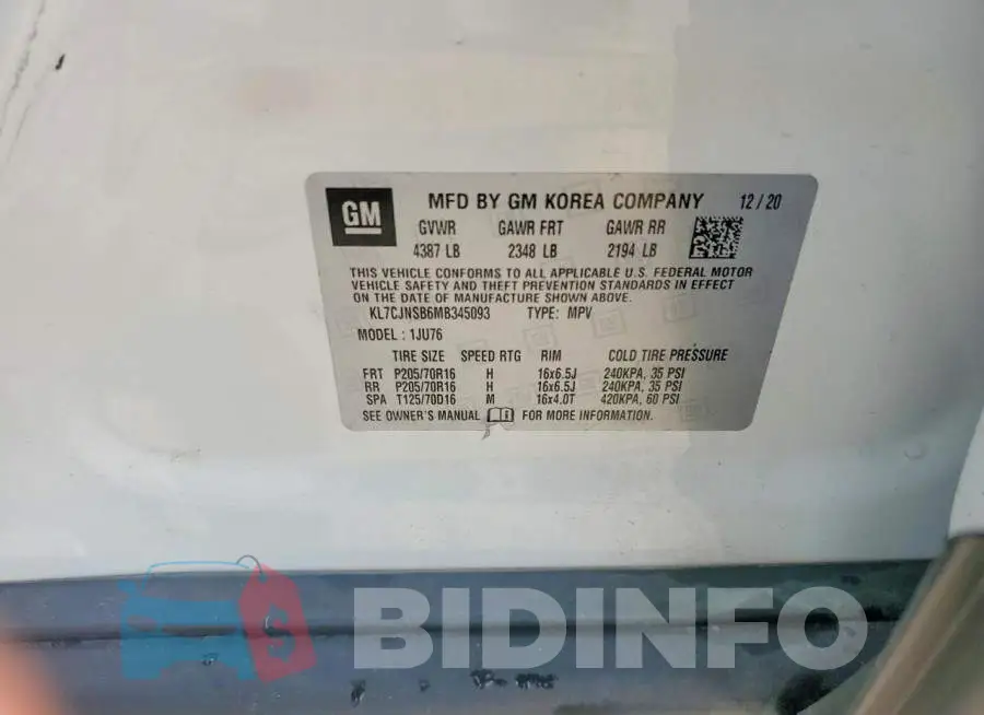 KL7CJNSB6MB345093 Photo# 14