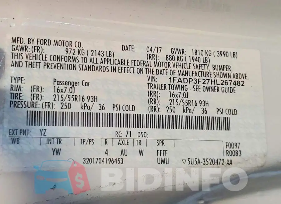 1FADP3F27HL267482 Photo# 12