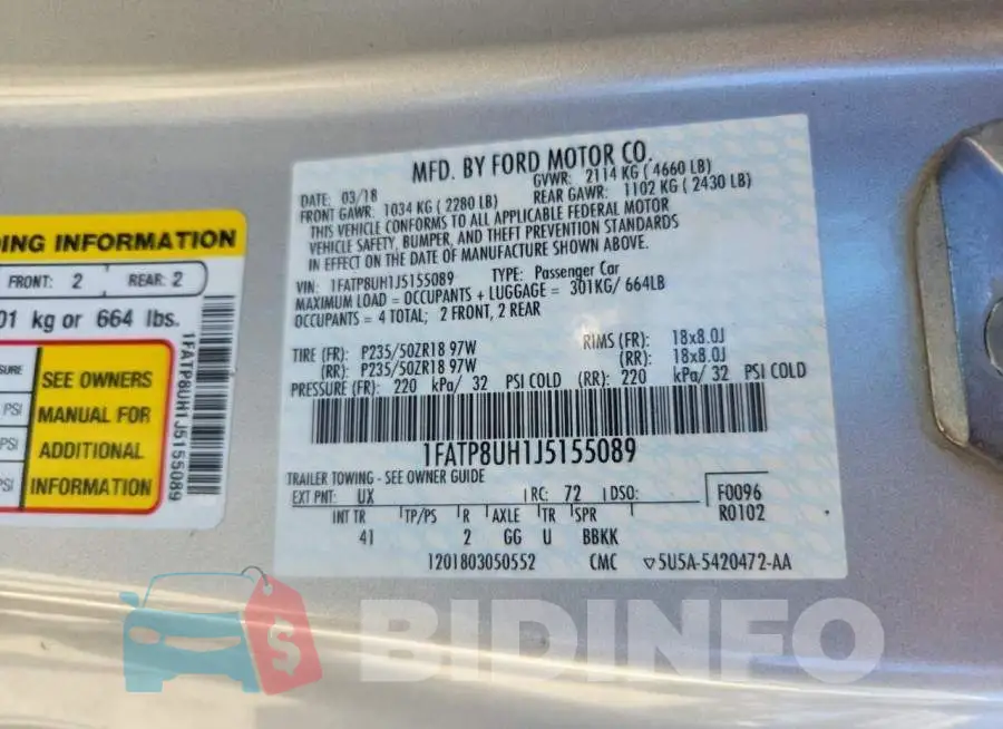1FATP8UH1J5155089 Photo# 12