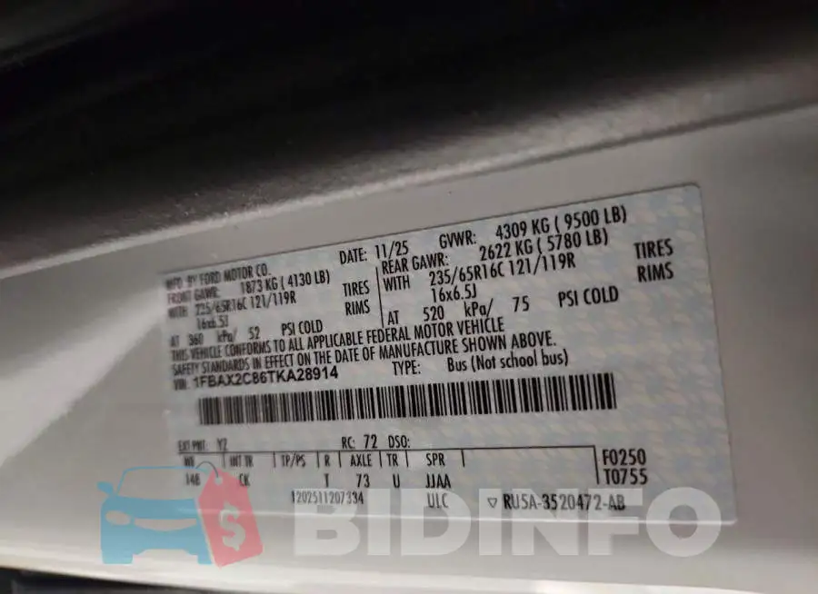 1FBAX2C86TKA28914 Photo# 14