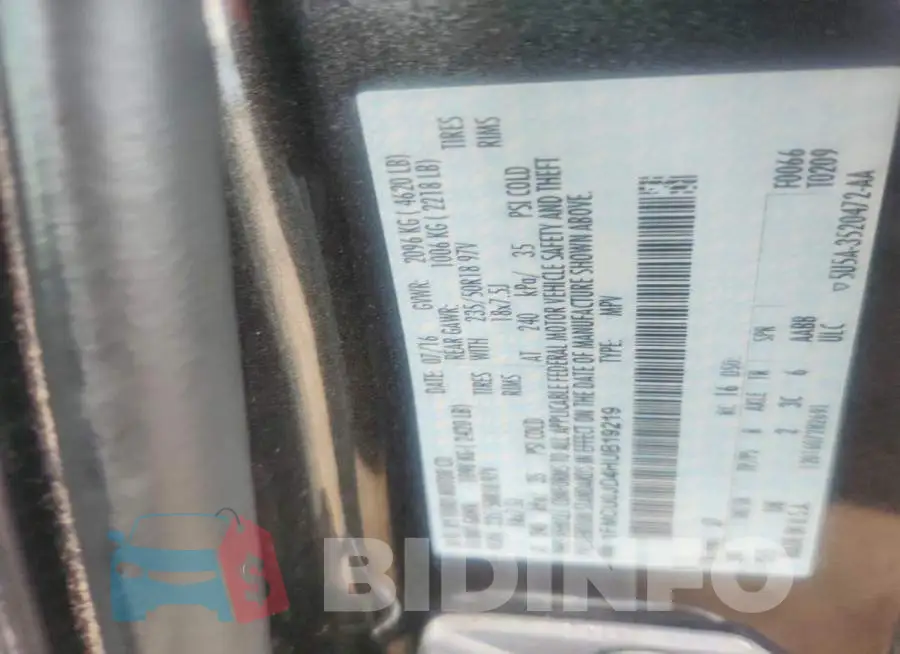 1FMCU0JD4HUB19219 Photo# 14