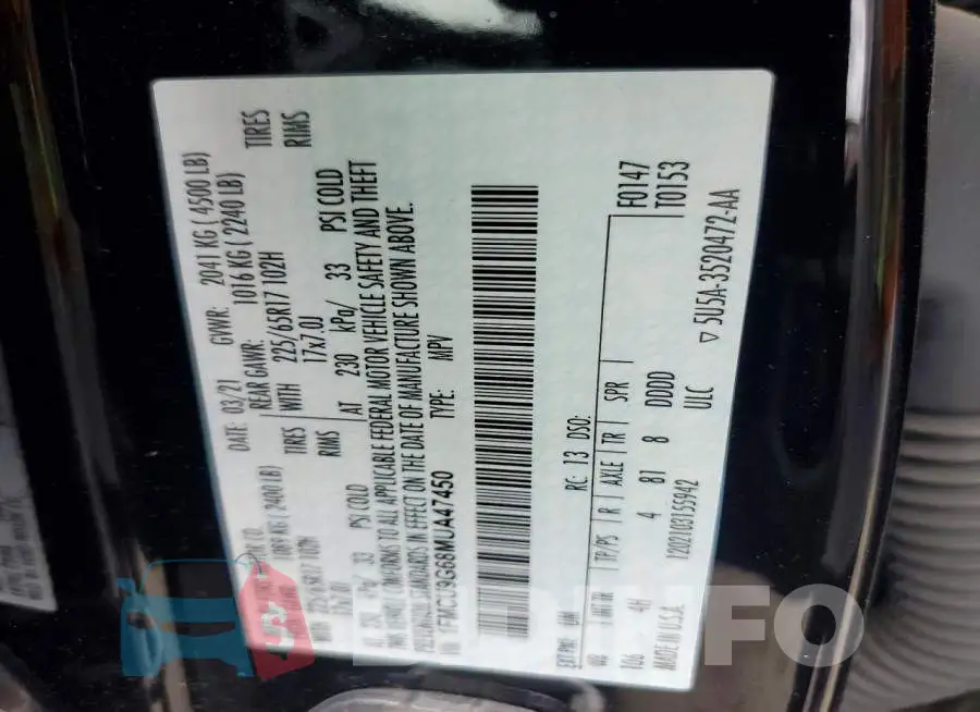1FMCU9G68MUA47450 Photo# 13