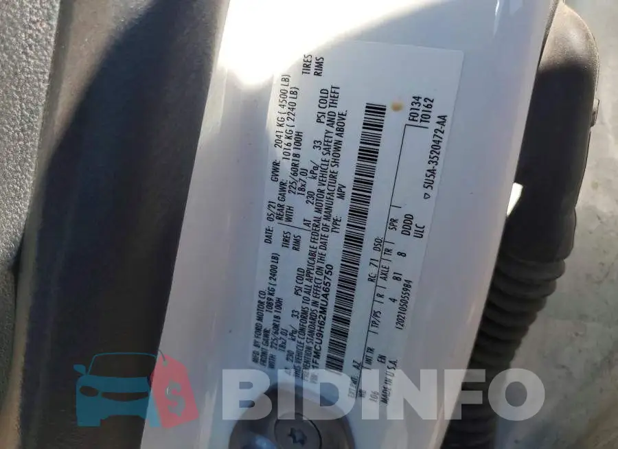 1FMCU9H62MUA65750 Photo# 13