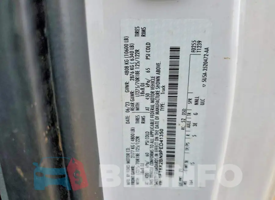 1FT8X2BN9PED41350 Photo# 12
