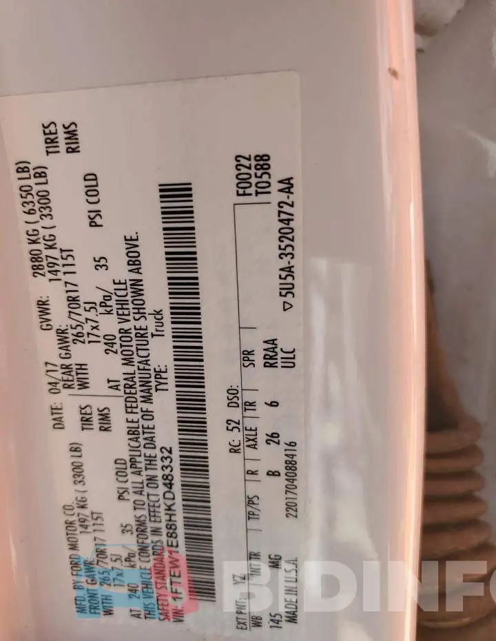 1FTEW1E88HKD48332 Photo# 13
