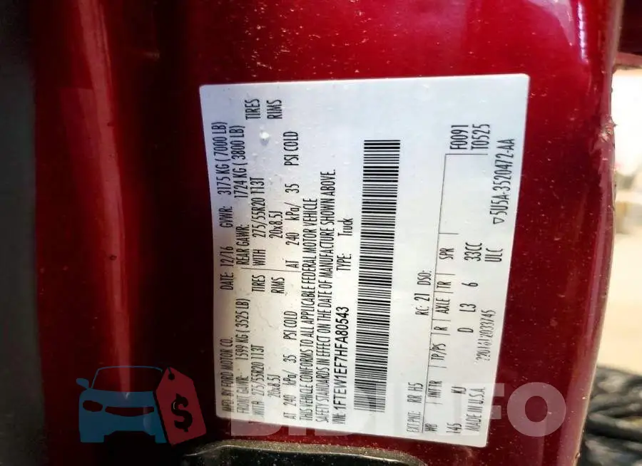 1FTEW1EF7HFA80543 Photo# 12