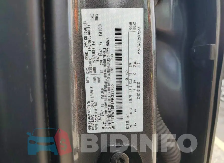 1FTEW1EP8PKG23705 Photo# 12
