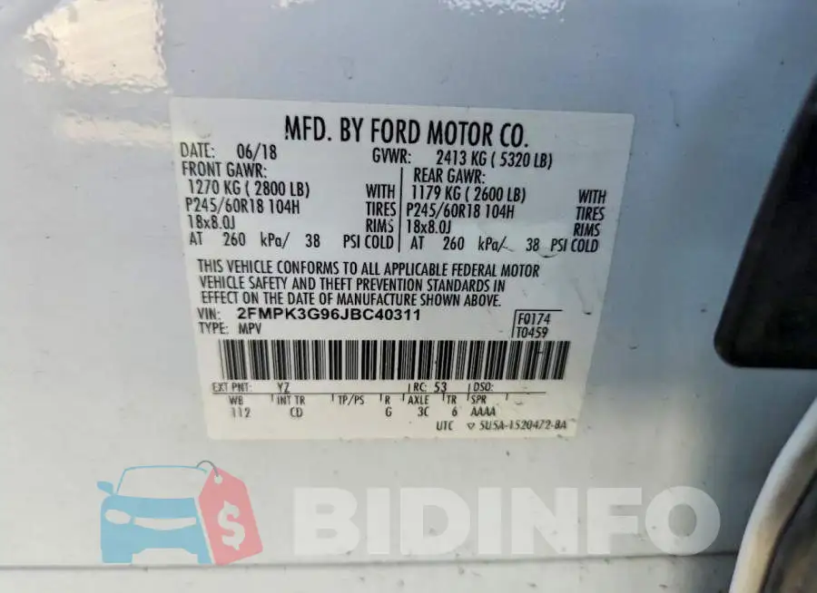 2FMPK3G96JBC40311 Photo# 13