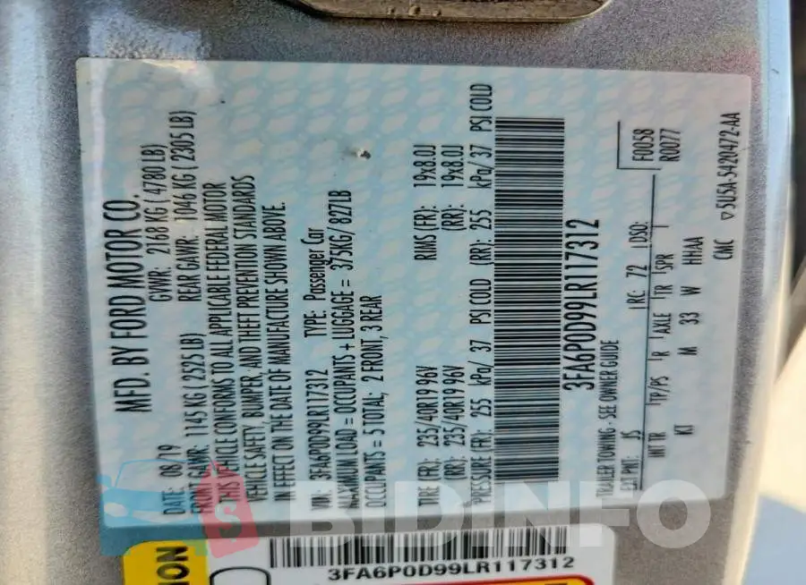 3FA6P0D99LR117312 Photo# 13