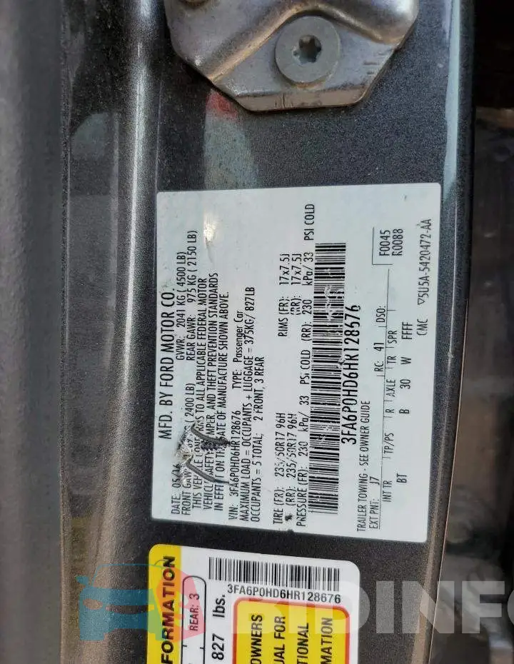 3FA6P0HD6HR128676 Photo# 12